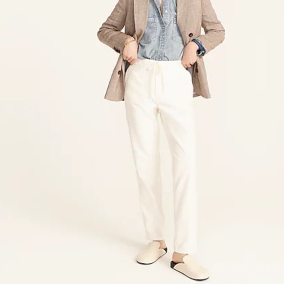 J crew tie waist camp pants natural - Picture 1 of 6
